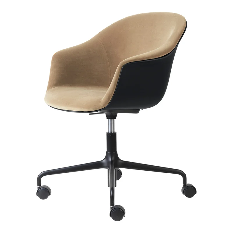 Bat Meeting Chair - 4-Star Base w/ Casters - Height Adjustable - Front Upholstered