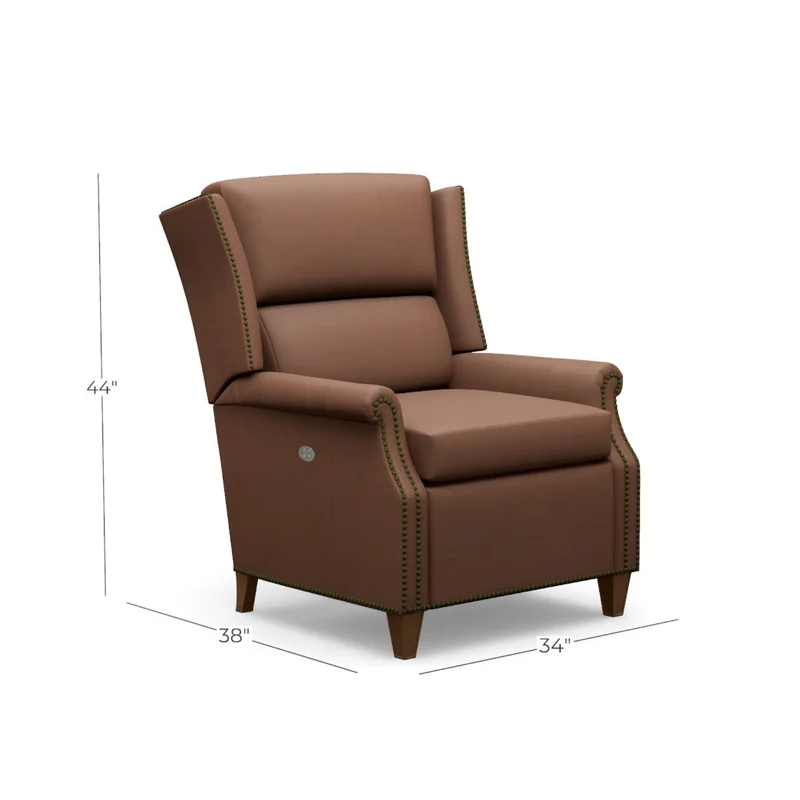Norwalk Kenney Dual Power Leather Recliner 34"