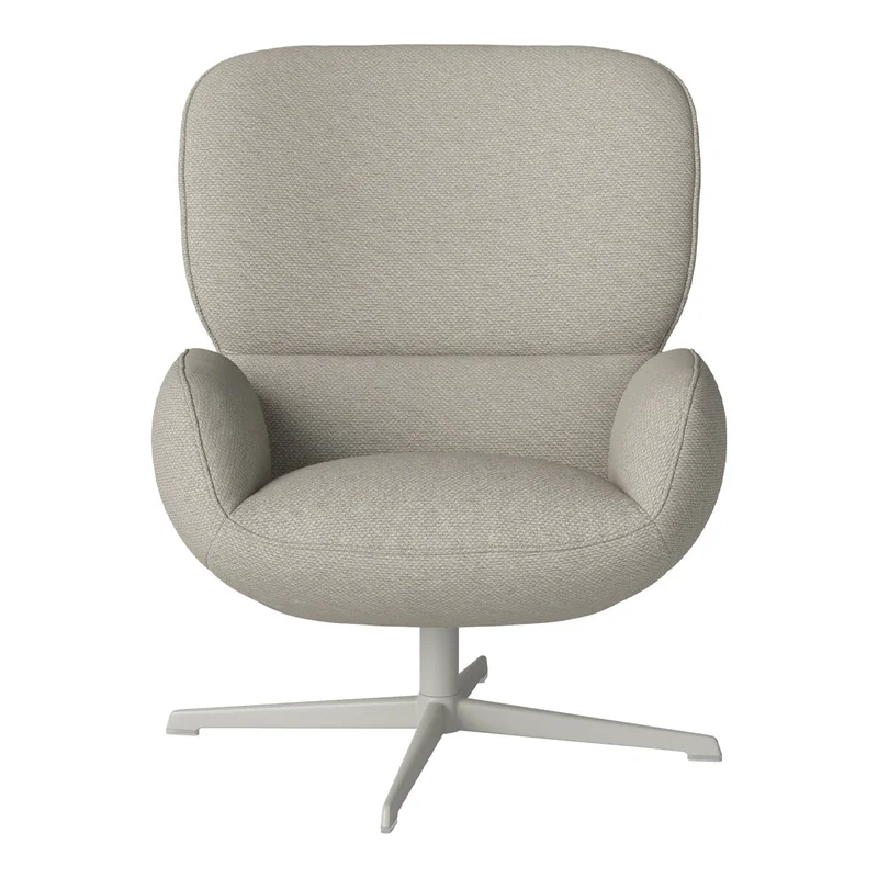 Ripon Armchair - 4-Star Base - Grey Lacquered Steel