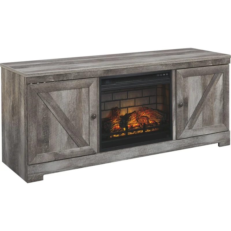 Wynnlow TV Stand with Fireplace - Gray