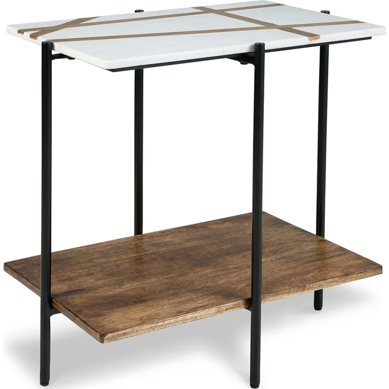 Braxmore Accent Table - White/Light Brown