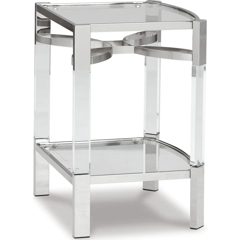 Chaseton Accent Table - Clear/Silver Finish