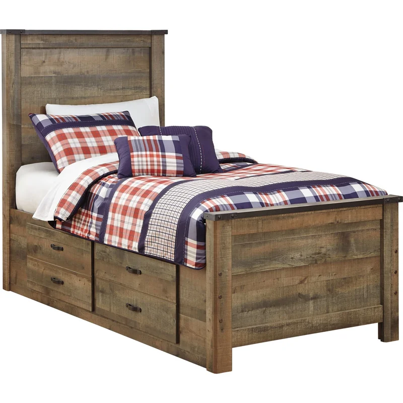 Trinell Bed with 2 Drawer Storage - Brown