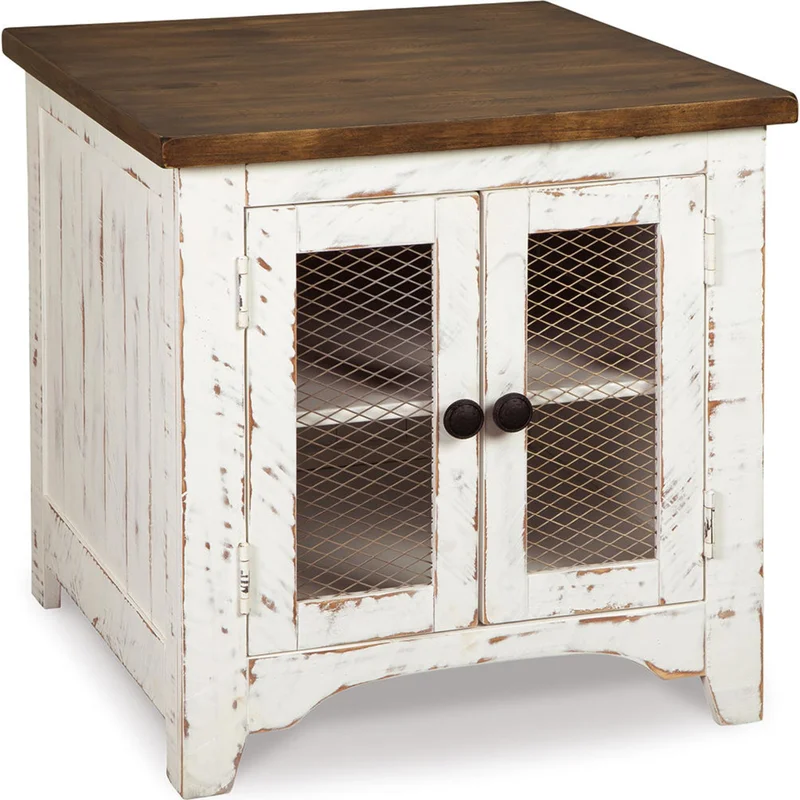 Turnbridge Wells End Table - White/Brown