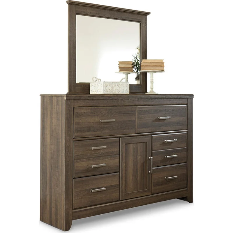 Juararo Dresser and Mirror - Dark Brown