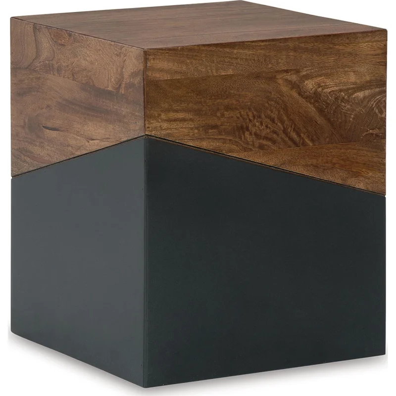 Trailbend Accent Table - Brown/Gunmetal