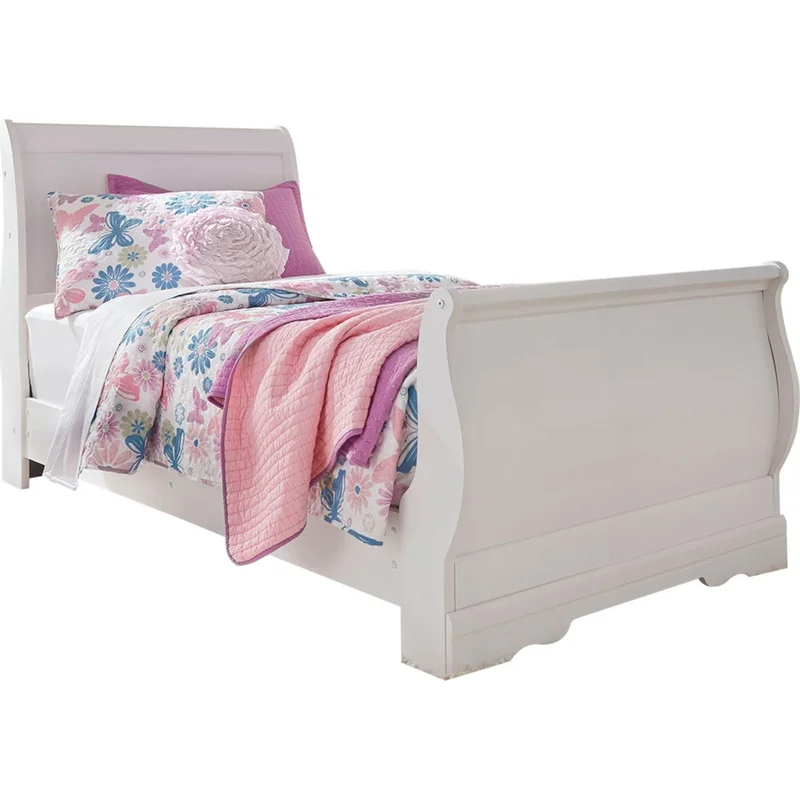 Anarasia Sleigh Bed - White