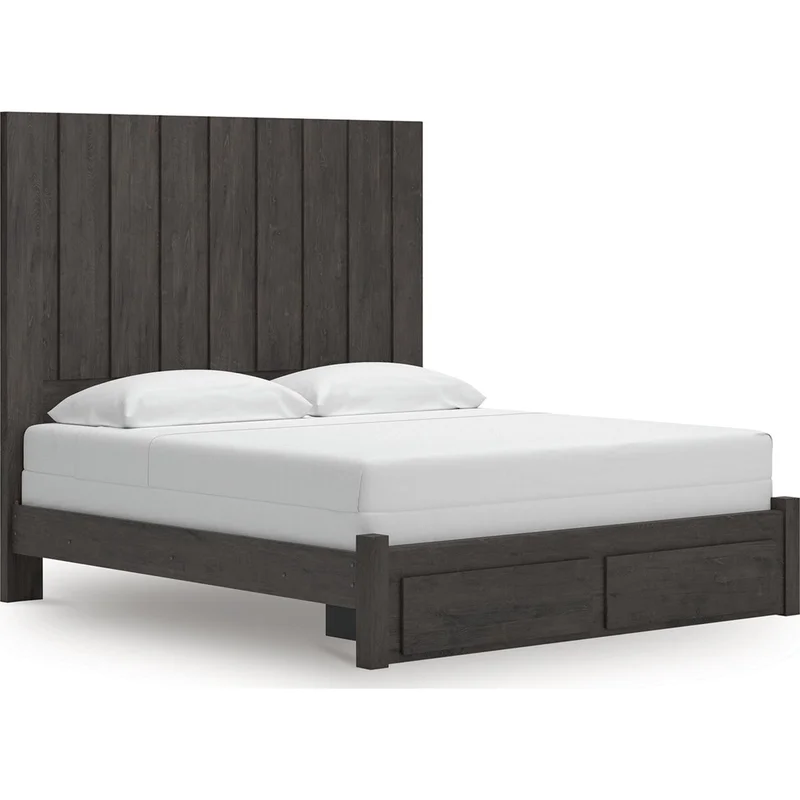 Fraluna King Storage Bed - Charcoal