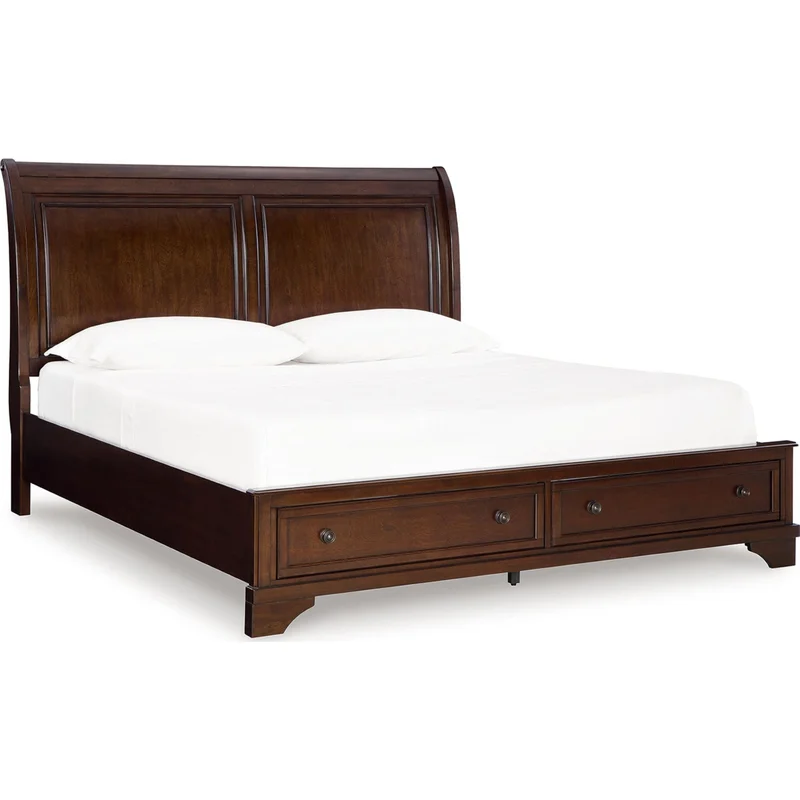 Trellington Sleigh Storage Bed - Brown