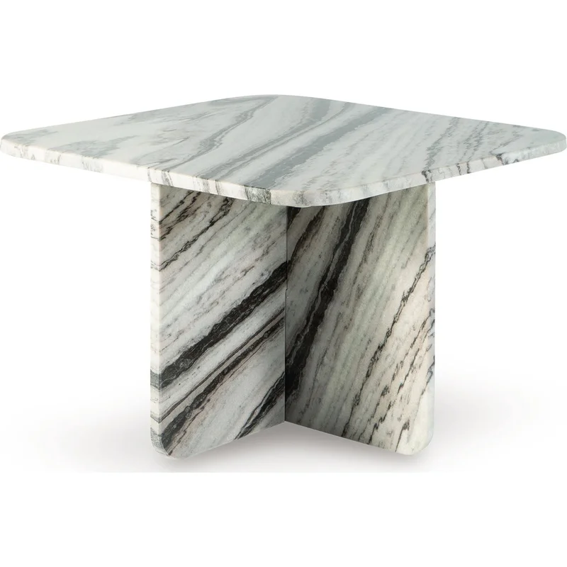 Baretton Accent Table - Black/White/Taupe