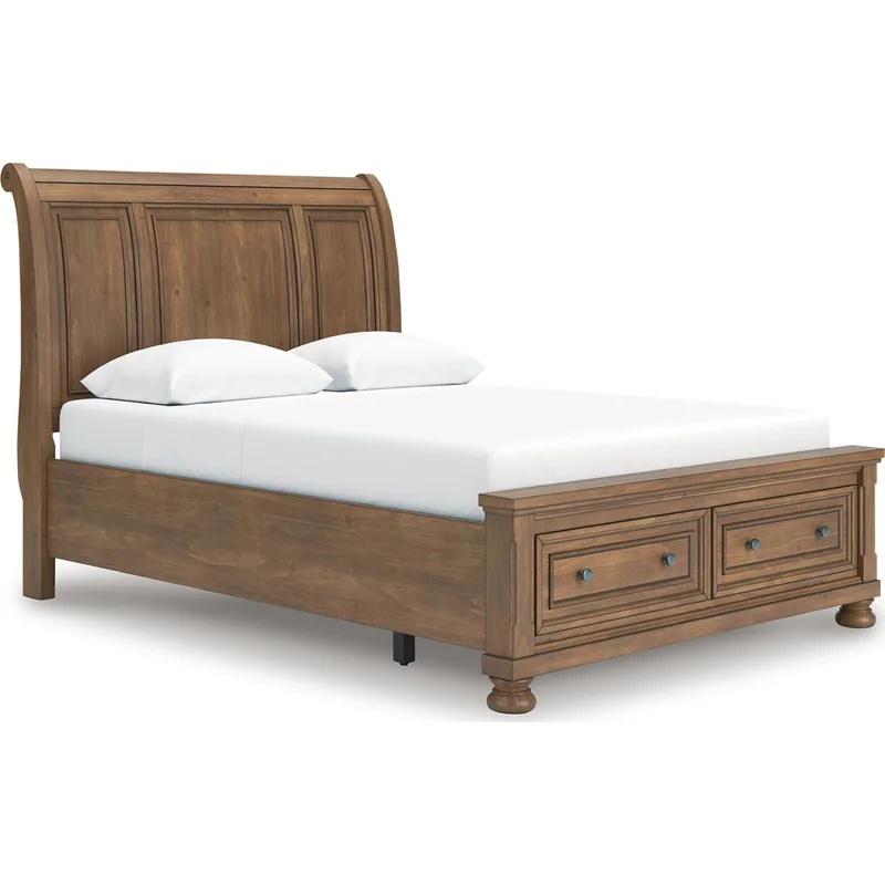 Feddinger Sleigh Storage Bed - Medium Brown