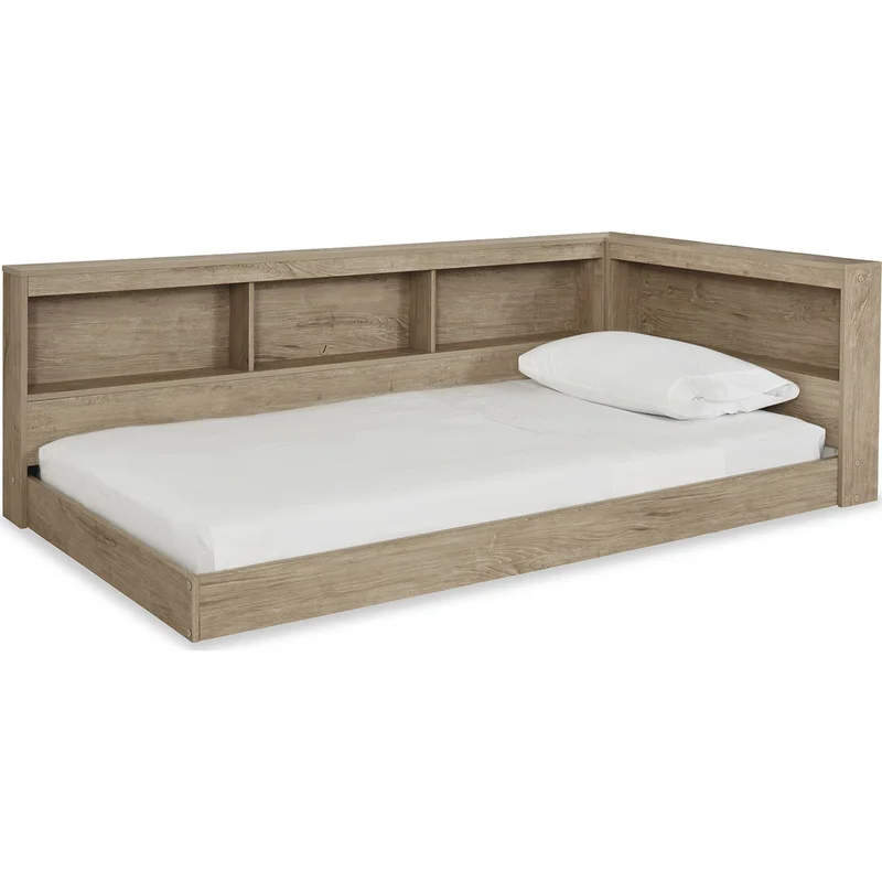 Oliah Twin Bookcase Storage Bed - Natural