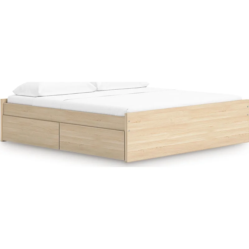 Onita King Storage Bed - Natural