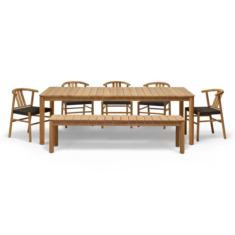Haven Outdoor Rectangular Dining Set with Bench
