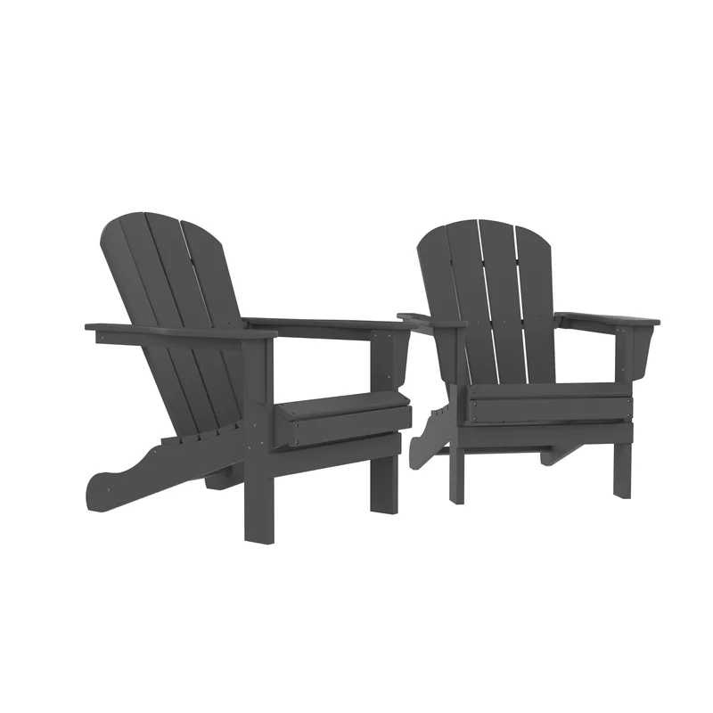HDPE Adirondack Chair Gray Set of 2