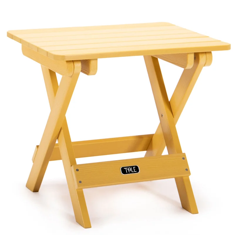 TALE Adirondack Portable Folding Side Table Square All-Weather and Fade-Resistant Plastic Wood Table Perfect for Outdoor Garden Beach Camping Picnics Blue