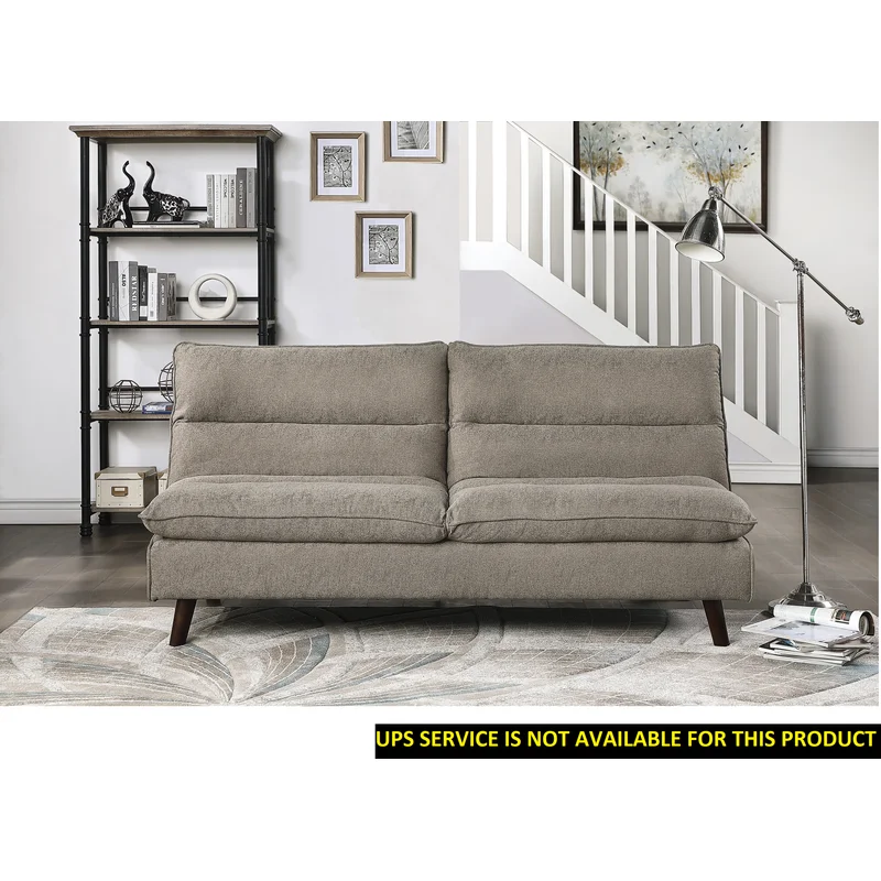 Casual Living Room 1pc Elegant Lounger Brown Textured Fabric Upholstered Sleeper Sofa Versatile Placement Furniture