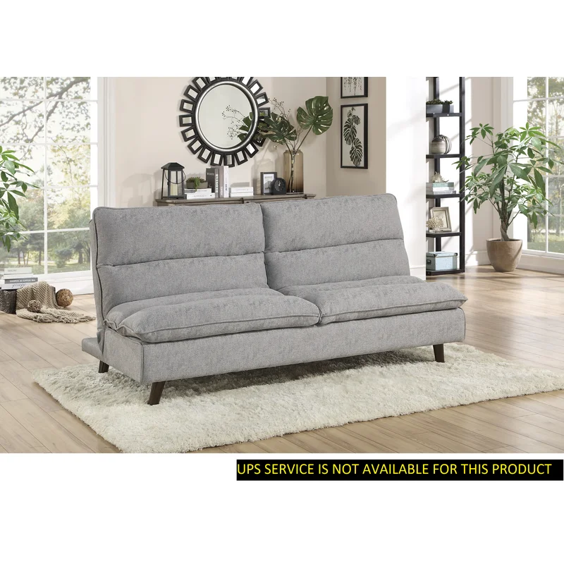 Casual Living Room 1pc Elegant Lounger Light Gray Textured Fabric Upholstered Sleeper Sofa Versatile Placement Furniture