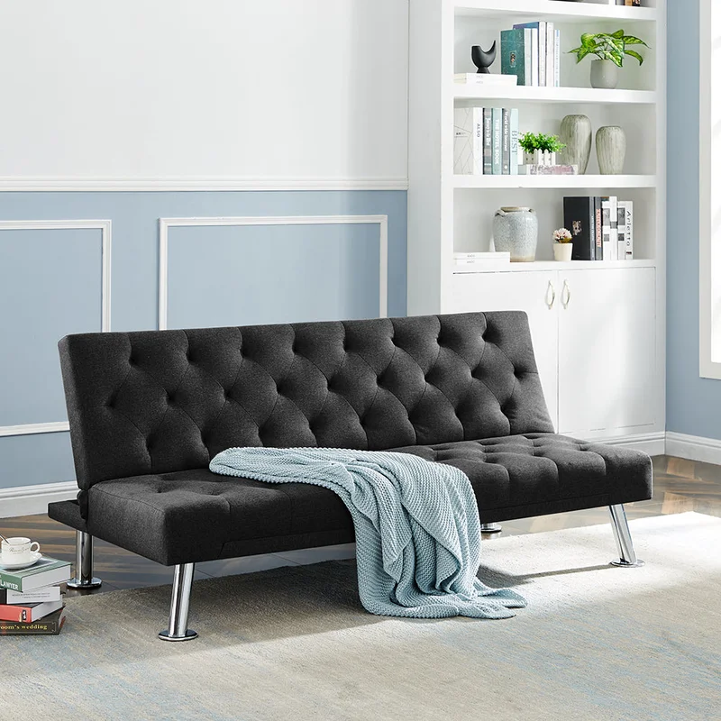 Futon Sofa Bed Folding Sofa Couch Bed Upholstered Convertible Sleeper for Living Room