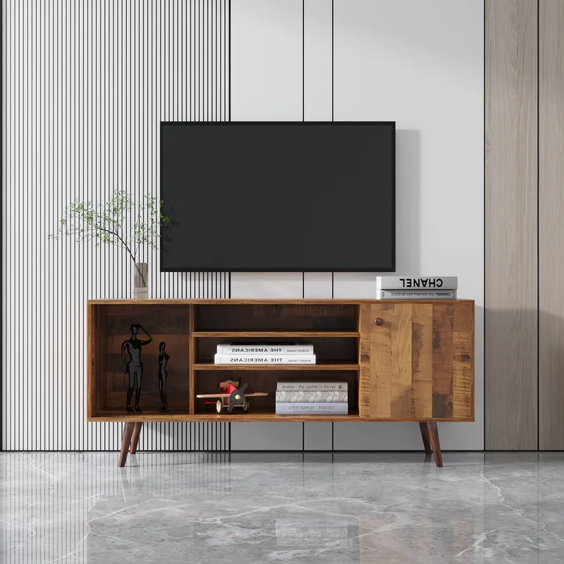 TV Stand Use in Living Room Furniture with 1 storage and 2 shelves Cabinet high quality particle boardfir wood
