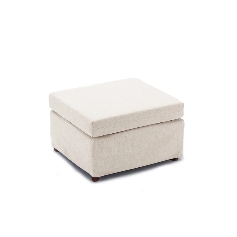 Single Movable ottoman for Modular Sectional Sofa Couch Without Storage Function Cushion Covers Removable and WashableCream